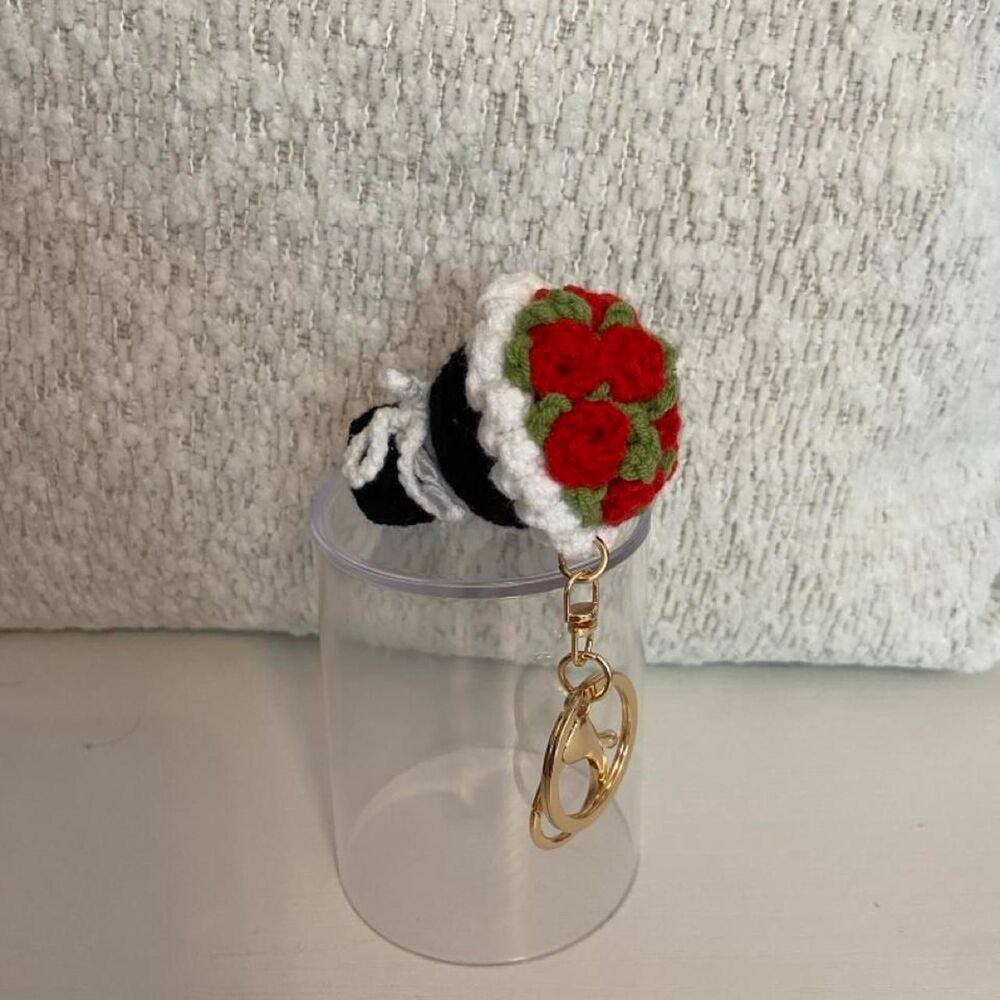 bouquet of flowers Handmade crocheted keychain